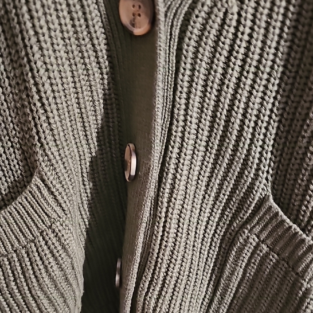 GAP NWT Women's Green Button Up Thyme Cardigan Sweater Size XLarge - Picture 4 of 7